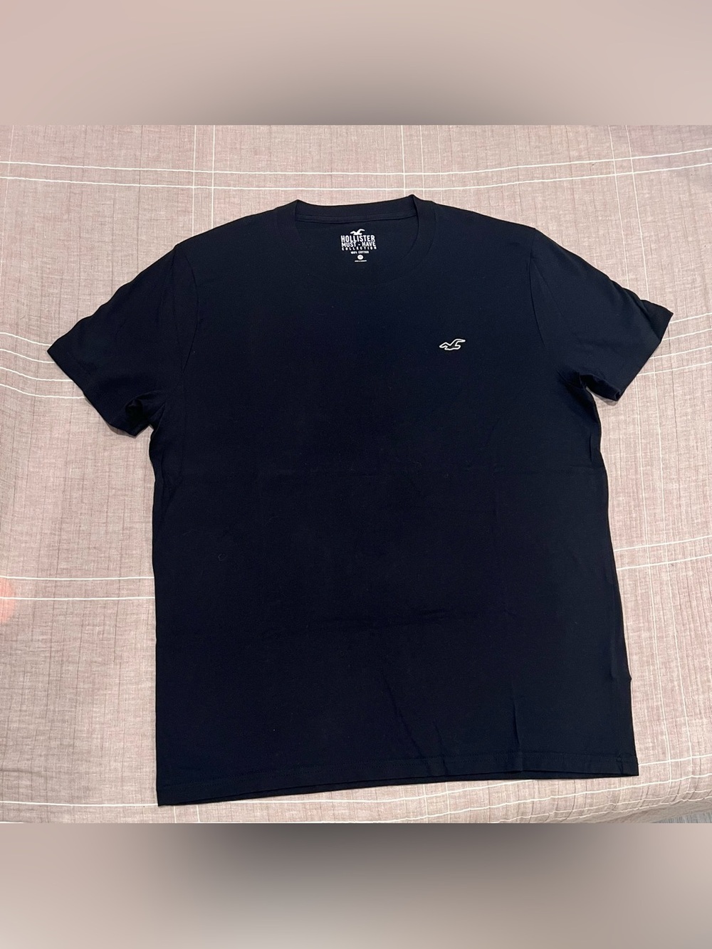 Hollister Black Short Sleeve Crewneck T-Shirt with Subtle Logo